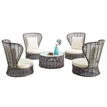 Cheap Outdoor Round High Back Grey Rattan Sofa Set Sale