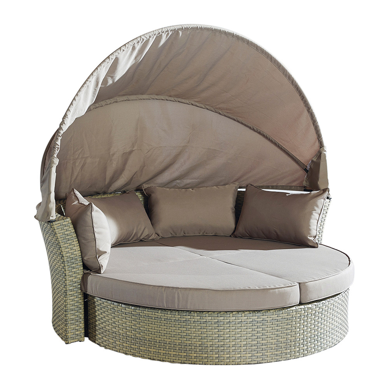 Outdoor Portable Folding Round Beach Sunbed